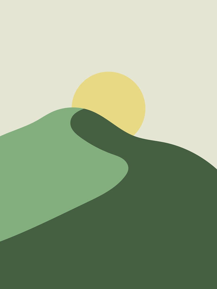 Vector mountain and sunset landscape for book cover and poster