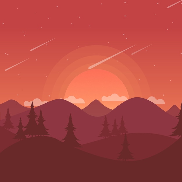 Mountain sunset landscape