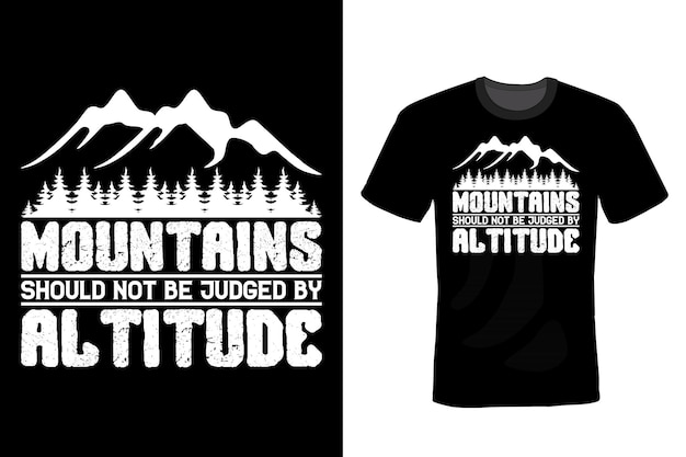 Mountain t-shirt design, tipografia, vintage