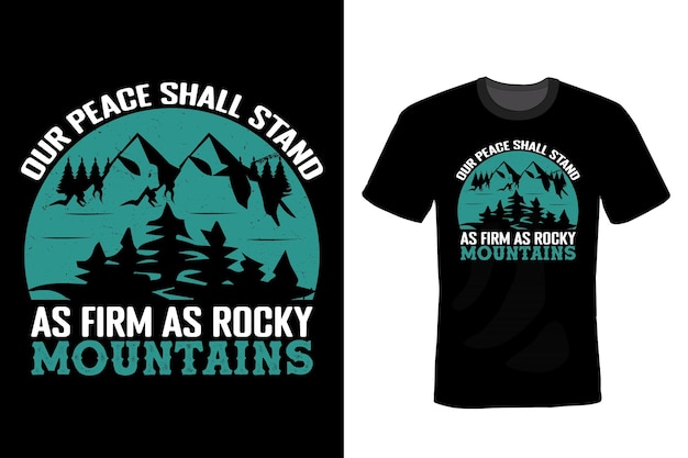 Mountain T shirt design, typography, vintage