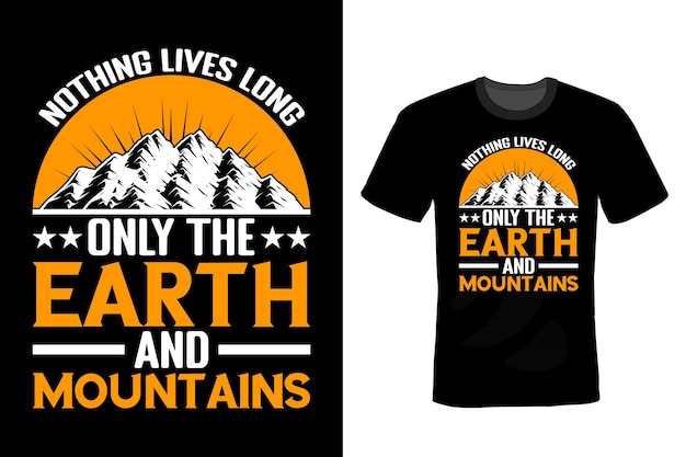 Mountain t-shirt design, tipografia, vintage