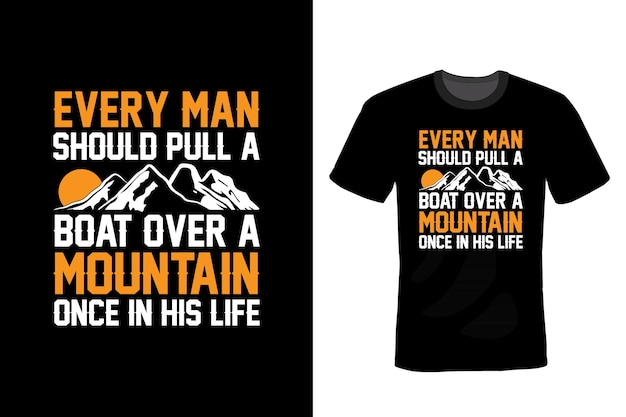 Mountain T shirt design typography vintage