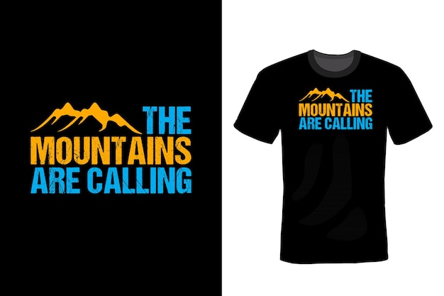 Vettore mountain t shirt design tipografia vintage