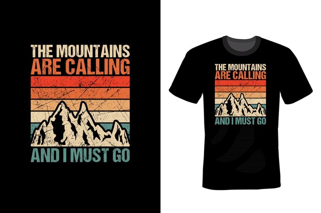 Mountain T shirt design typography vintage