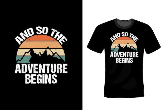 Mountain T shirt design typography vintage