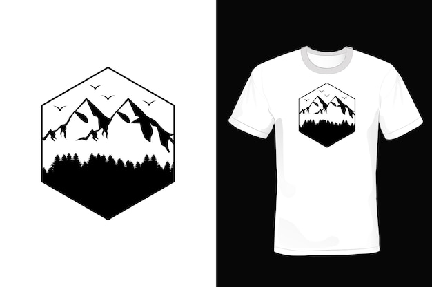 Vettore mountain t shirt design tipografia vintage