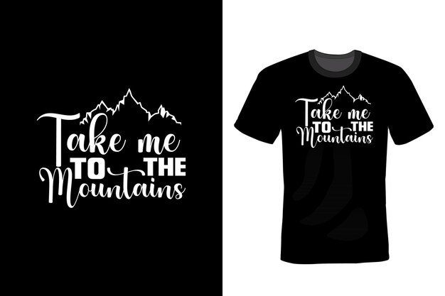 Mountain T shirt design typography vintage