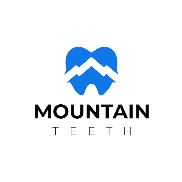 ベクトル ベクトルの山の歯のロゴのデザイン