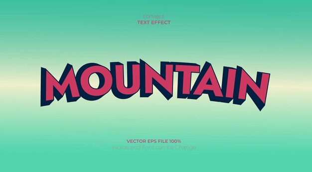 Vector mountain text effect