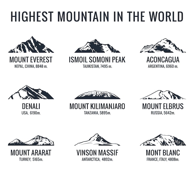 Mountain tourist logos set.