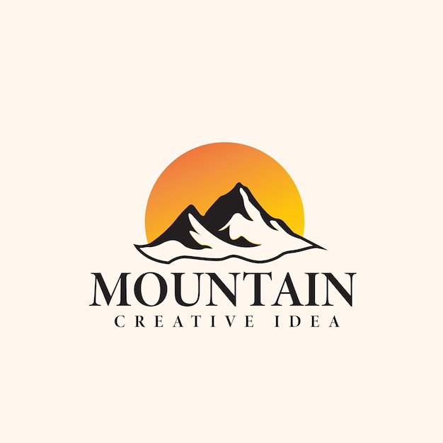 Design del logo dell'agenzia di viaggi in montagna