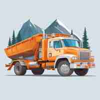 Vector mountain truck cartoon vector