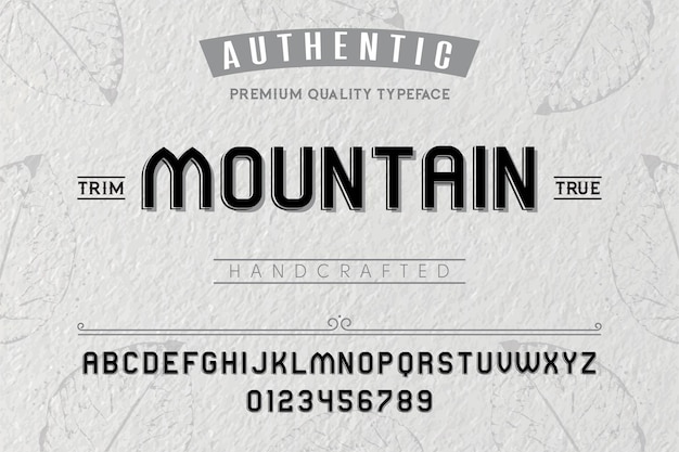 Mountain typeface For labels and different type designs