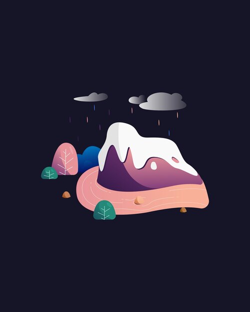 Mountain vector illustration in minimalist style