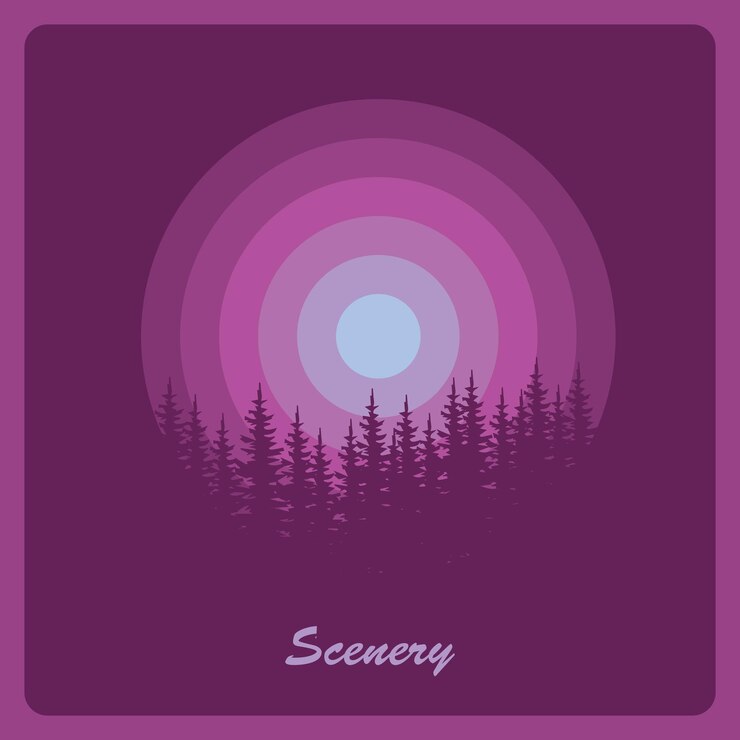 Premium Vector | Mountain vector illustration with in purple color