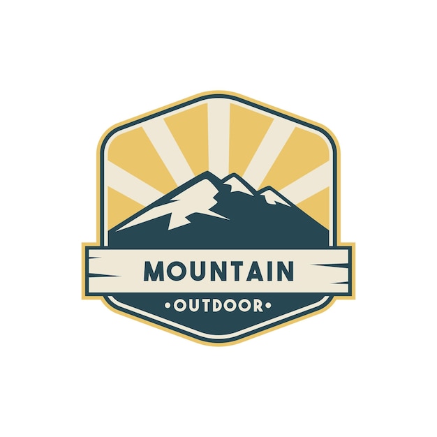 mountain vector logo design. camping logo