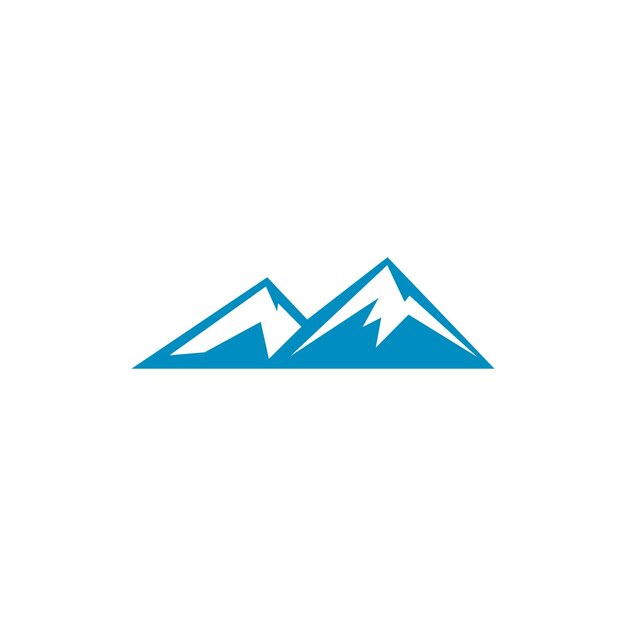 Vector mountain vector logo geometric snow peaks emblem company logo