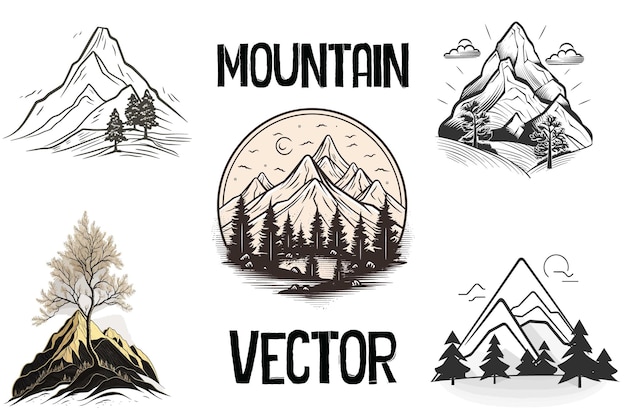 Vector mountain vector logo mountain flat icon mountain clipart