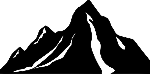 Illustrazione della silhouette vettoriale della montagna a colore nero