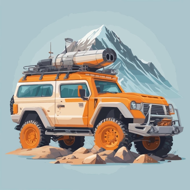 Mountain vehicle vector on a white background