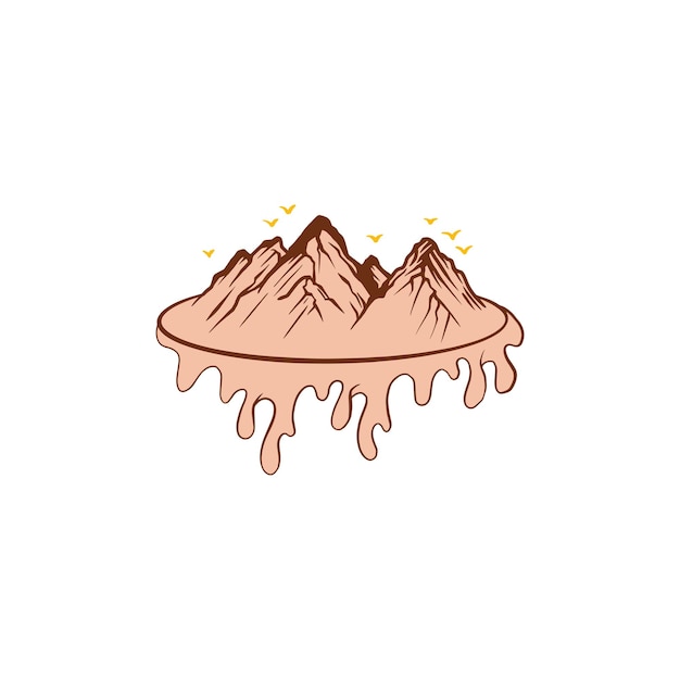 Vector mountain view illustration