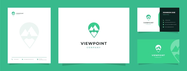 Mountain View-logo met visitekaartje en briefhoofd