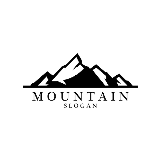 Векторный дизайн логотипа mountain view на рассвете для outdoor nature adventure