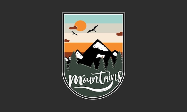 Logo distintivo vintage di montagna