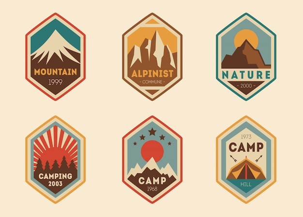 Mountain vintage labels, badges