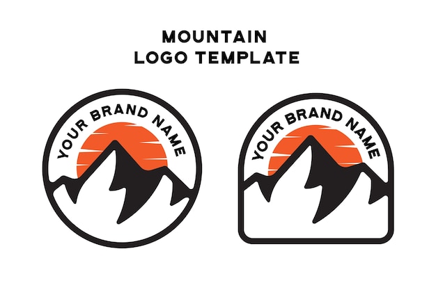 Vector mountain vintage logo template