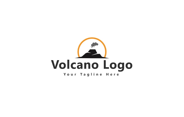 Vettore logo della montagna e del vulcano