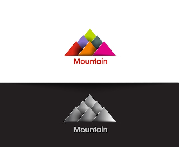 Mountain web icons and vector logo