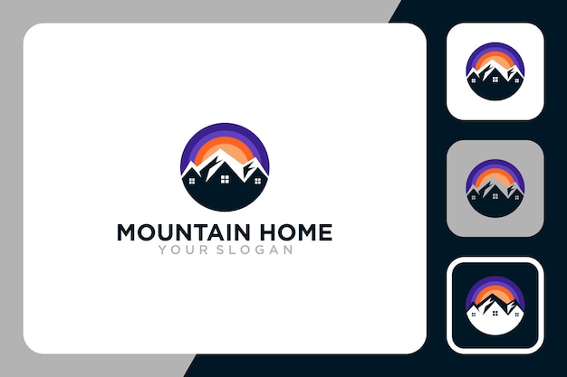 Montagna con ispirazione per il design del logo domestico