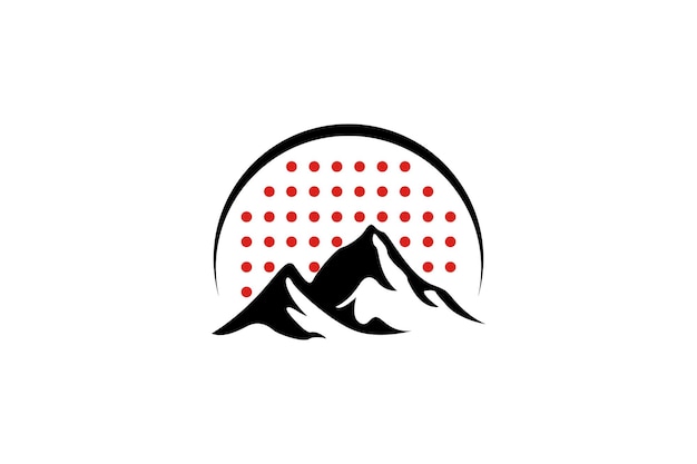 スポーツ用品ビジネスのベクトルに適した padel ロゴ デザイン アイコン テンプレート要素を持つ山