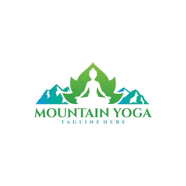 Mountain yoga logo-ontwerp