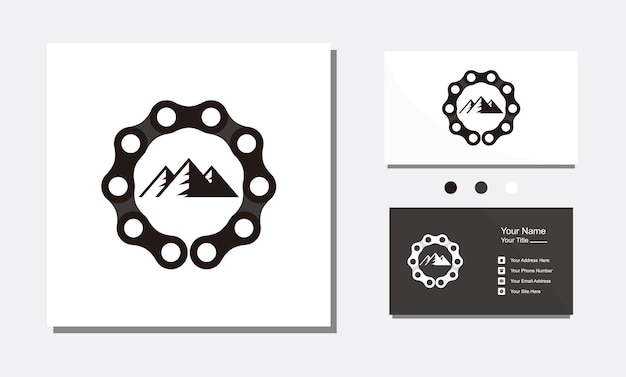 Mountainbike ketting combinatie logo ontwerp