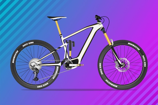 Vector mountainbike mtb-illustratieconcept met volledige ophanging