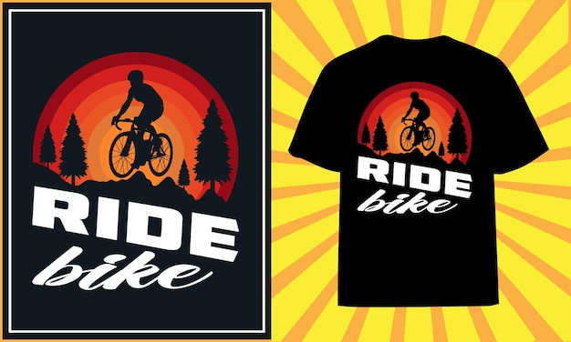 Mountainbike retro vintage fiets t-shirt design premium vector