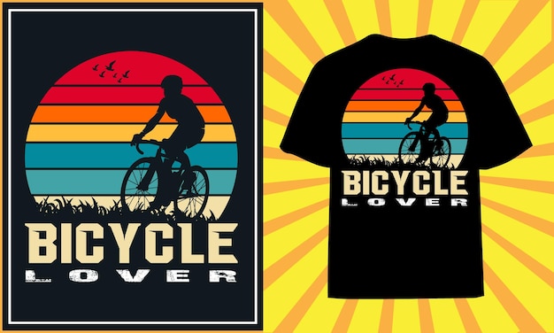 Mountainbike retro vintage fiets t-shirt design premium vector