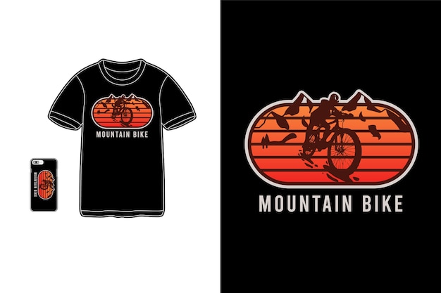 Mountainbike, t-shirt merchandise siluet mockup typografie