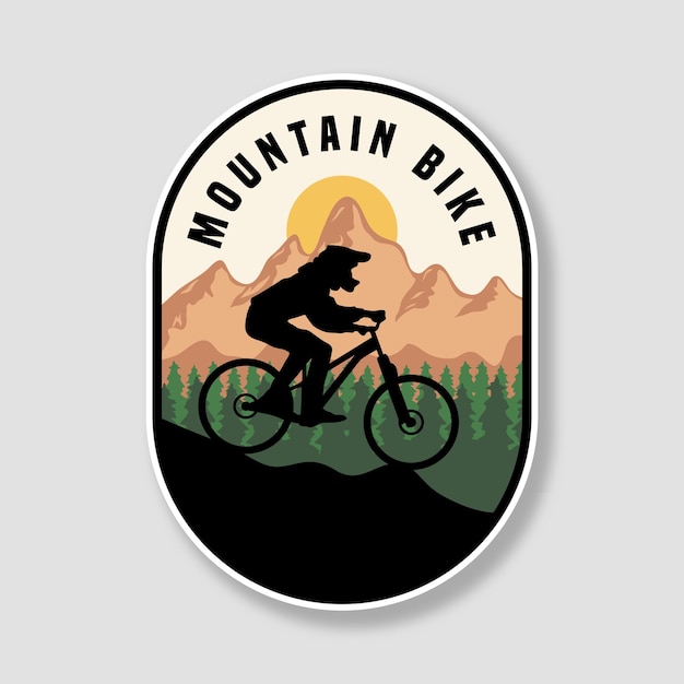 mountainbike vintage logo illustratie