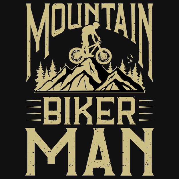 Mountainbiker man t-shirt ontwerp