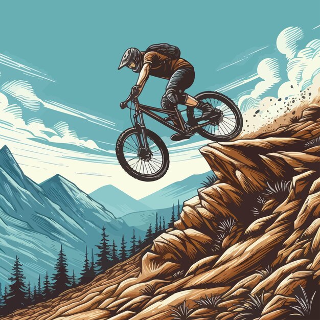 Vector mountainbiker