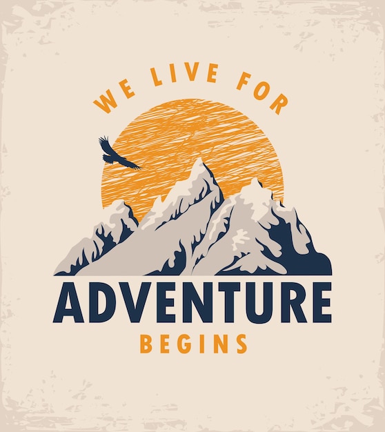 Vector mountaine adventure poster