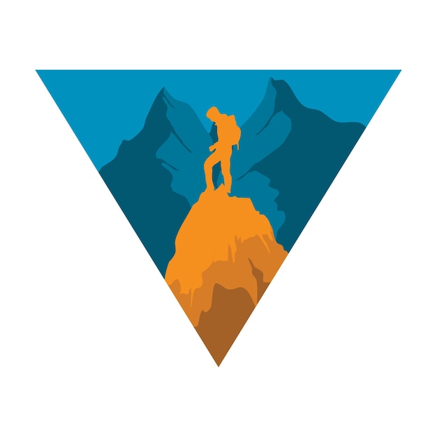 Vector mountaineering illustration