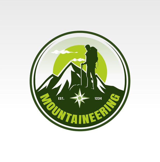 Mountaineering logo vector premium