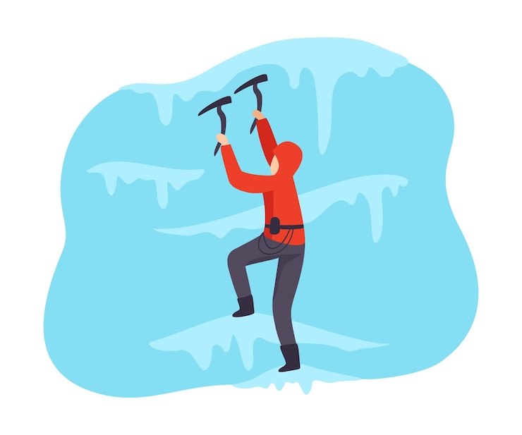 Vector mountaineering man vector illustration isolated on white background