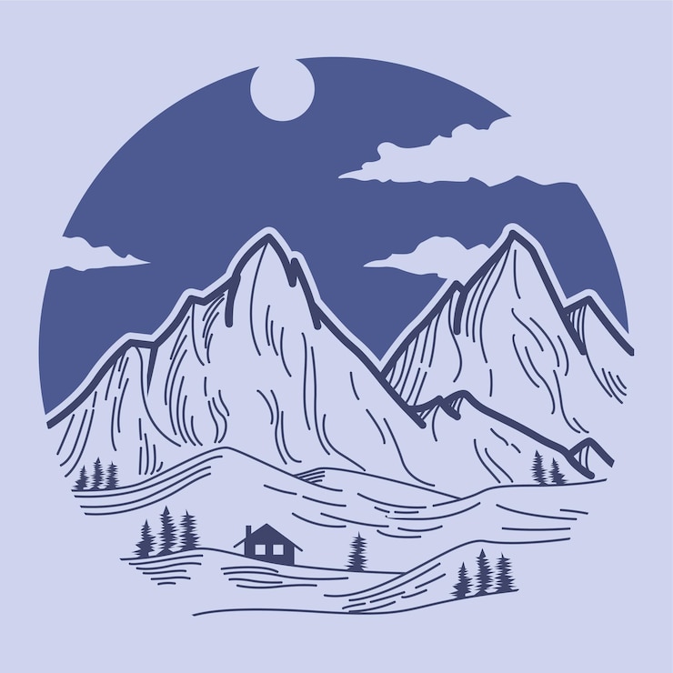 Vector 산 일러스트레이션