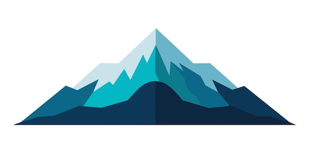 Mountains 2D Vector Illustration on white background