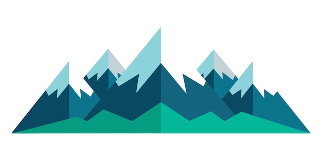 Mountains 2D Vector Illustration